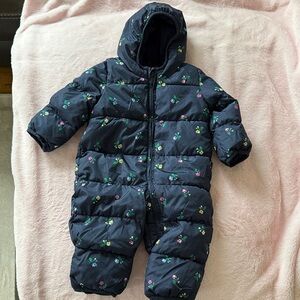 GAP Kids Navy Floral Puffer Jacket